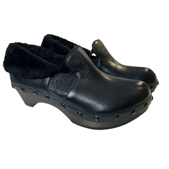 Jax & Bard Kingfield Clogs Black Leather Studded Sherling Women EU 37 US Sz 7 - Picture 11 of 11